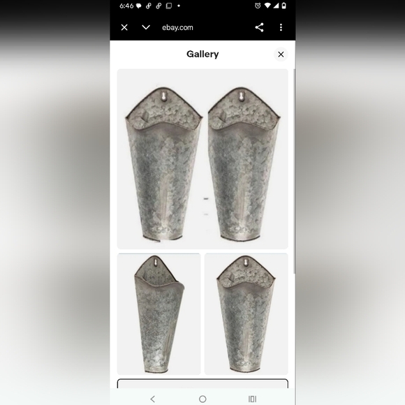 Rustic Galvanized Metal Wall Planters - Picture 4 of 5